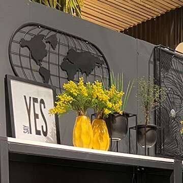 Scandi Ripple Vase, Crackle Glazed, Pop Yellow, Artisan Crafted, Stoneware, Dynamic Textured Surface, Rustic Modern Style, 2.75 D x 7 H Inches