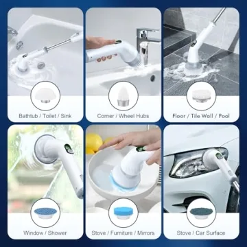LABIGO Electric Spin Scrubber with 6 Cleaning Heads