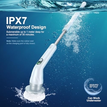 LABIGO Electric Spin Scrubber with 6 Cleaning Heads