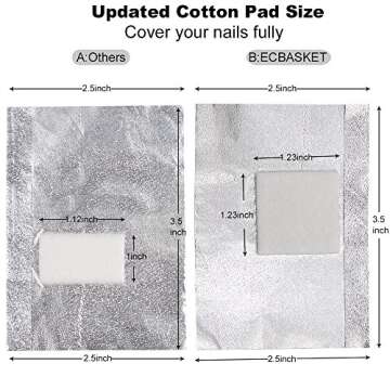 ECBASKET Nail Polish Remover Gel Polish Remover Soak Off Foils 250pcs Gel Nail Polish Remover Wrap Foils with Lager Cotton Pad Nail Gel Remover Tool