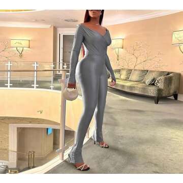 Stylish Silver 2 Piece Outfit for Women - Clubwear