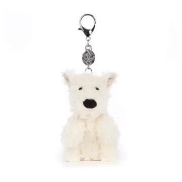 Jellycat Munro Scottie Dog Bag Charm, 4 inches - Dogs and Puppies Plush Keychain - Great Gift Idea