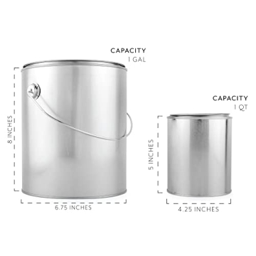 Cornucopia Gallon & Quart Empty Paint Can Combo Pack