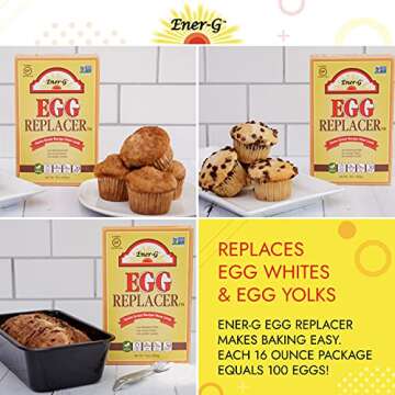 Vegan Egg Replacer by Ener-G | Gluten Free, Vegan, Nut Free, Non-GMO, Kosher | 16 oz Package