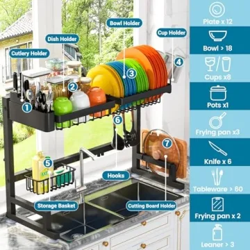 Adjustable Stainless Steel Over Sink Dish Drying Rack