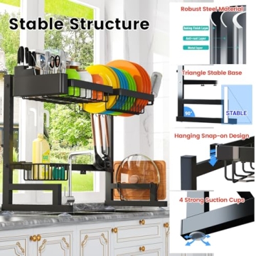 Adjustable Stainless Steel Over Sink Dish Drying Rack