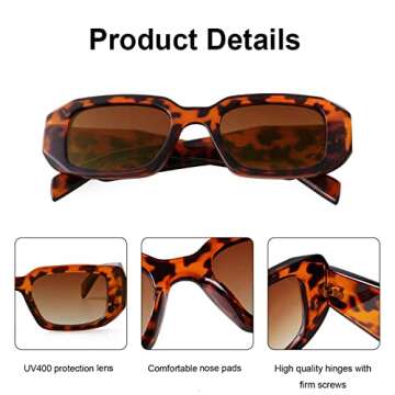 SORVINO Retro 90s Rectangle Sunglasses for Stylish UV Protection