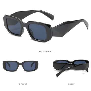 SORVINO Retro 90s Rectangle Sunglasses for Stylish UV Protection
