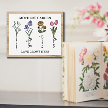 Bohva Custom Birth Month Flower Canvas Wall Art for Moms