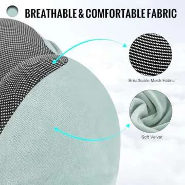 Cirorld Travel Pillow, Neck Pillow for Travel with Hood for Airplane, Velvet Memory Foam Neck Pillow Adult Head & Neck Support, for Long Flights Plane, Office, Cars Sleeping & Rest (Green)