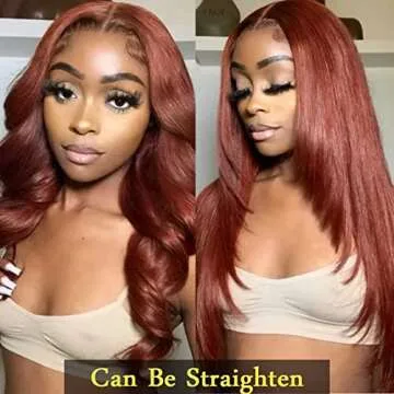 Reddish Brown 5x5 HD Lace Closure Wigs Human Hair 180% Density 33B Body Wave Lace Front Wigs Human Hair Glueless Pre Plucked 5x5 Body Wave Closure Wigs for Women Pre Plucked with Baby Hair 24 Inch