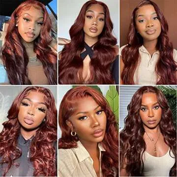 Reddish Brown 5x5 HD Lace Closure Wigs Human Hair 180% Density 33B Body Wave Lace Front Wigs Human Hair Glueless Pre Plucked 5x5 Body Wave Closure Wigs for Women Pre Plucked with Baby Hair 24 Inch