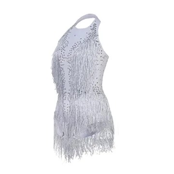 YUANTONG Rhinestone Bodysuit for Women Dance Costumes