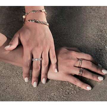 Barzel 18k Gold Plated Cubic Zirconia Double Cross Ring (Gold, 8)