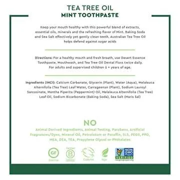 Desert Essence Tea Tree Oil Toothpaste - Mint Flavor 3-Pack