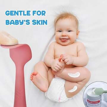 Baby Diaper Cream Spatula, Seeway 3 pack Baby Butt Paste Spatula, Diaper Cream Applicator, Silicone ...