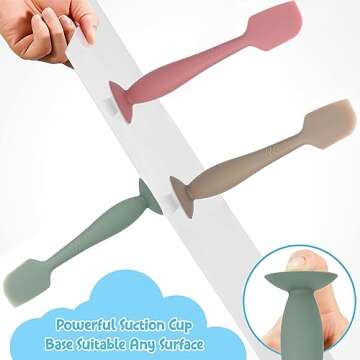 Baby Diaper Cream Spatula, Seeway 3 pack Baby Butt Paste Spatula, Diaper Cream Applicator, Silicone Butt Spatula for Newborn Babies (dark pink, green, brown)