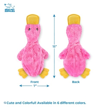 Best Pet Supplies Crinkle Dog Toy for All Breeds - Cute Duck