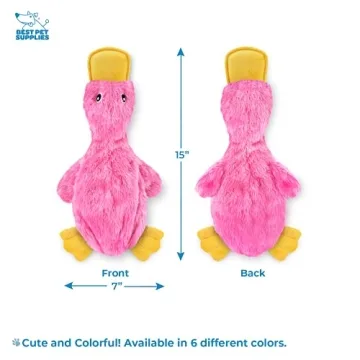 Best Pet Supplies Crinkle Dog Toy for All Breeds - Cute Duck