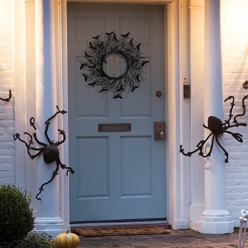 Sggvecsy Halloween Wreath with Glitter Bats for Spooky Decor