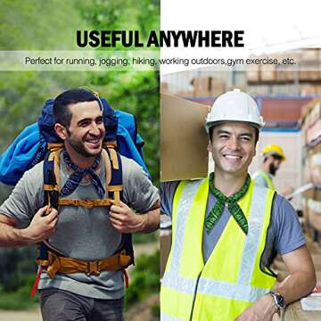 Eutuxia Cooling Scarf. Wrap Soaked Tie Around Neck, Head to Instantly Chill Out. Crystal Polymer Tec...