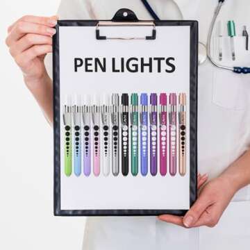 CAVN Pen Light with Pupil Gauge LED Penlight for Nurses Doctors, 2 Pcs Reusable Medical Penlight for Nursing Students (Teal/White)