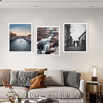 DABLUE 16x20 Picture Frame White Solid Wood Frame 16 by 20 Poster Frame for Horizontal and Vertical Wall Mounting,3 Pack 20x16 Photo Frame