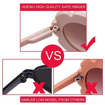 ADE WU Sunglasses for Kids Toddler Girls Boys Children Flower Sun Glasses UV 400 Protection (2 Pack : Beige & Black)
