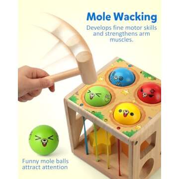 Coogam Wooden Montessori Toys: Shape Sorting Cube for Early Learning