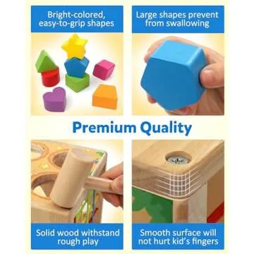 Coogam Wooden Montessori Shape Sorting Cube for Toddlers