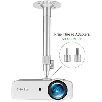 2-Be-Best Upgraded Projector Mount,14-24in / 37-62cm Universal Projector Ceiling Mount Extendable Pr...