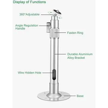 2-Be-Best Upgraded Projector Mount,14-24in / 37-62cm Universal Projector Ceiling Mount Extendable Projector Wall Mount Adjustable Angle 360° Rotation Drop Ceiling Projector Mount Silver