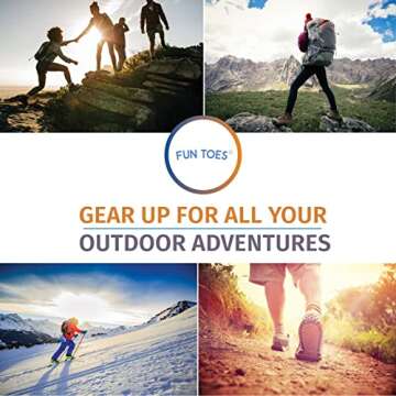 FUN TOES Merino Wool Hiking Ankle Socks for Comfort