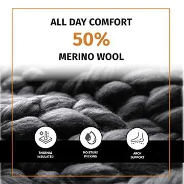 FUN TOES Merino Wool Hiking Ankle Socks for Comfort