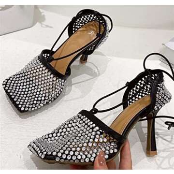 YLFC Women Mesh Heel Sandals - Stylish and Comfortable