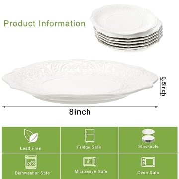 Elegant SOUJOY Salad Plates, Durable Porcelain & Stylish Design