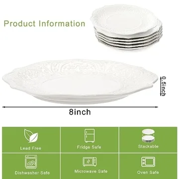 Elegant SOUJOY Salad Plates, Durable Porcelain & Stylish Design
