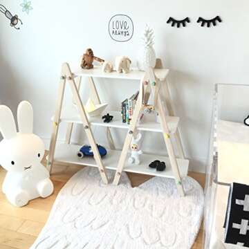 Ali+Oli Modern Sleepy Eyes Wall Decor for Nursery Baby Room | Wooden Eyelash Art Replaces Wall Stickers | Modern Nordic Design for Kid's Rooms (Black)