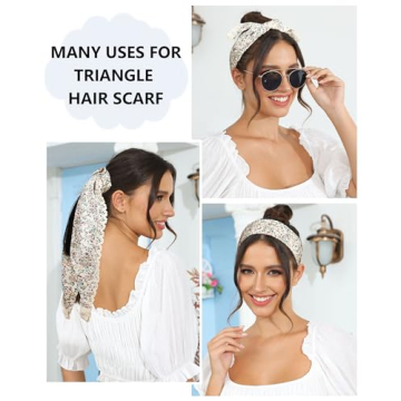 AWAYTR Boho Floral Hair Bandanas Soft Comfortable Head Scarves