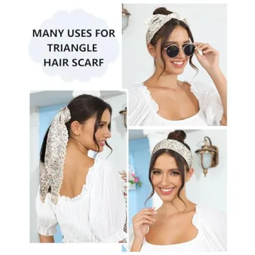 AWAYTR Boho Floral Hair Bandanas Soft Comfortable Head Scarves