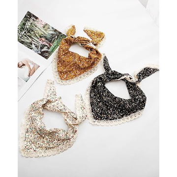 AWAYTR Boho Floral Hair Bandanas Soft Comfortable Head Scarves
