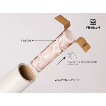 Vitalizart White Pearly-Lustre Gift Wrapping Set with Ribbons