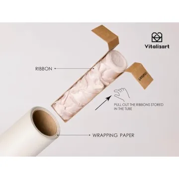 Vitalizart White Pearly-Lustre Gift Wrapping Set with Ribbons