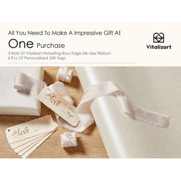 Vitalizart White Pearly-Lustre Gift Wrapping Set with Ribbons