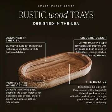 Sweet Water Decor Rustic Wood Tray - Stylish and Versatile