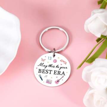 XPENMULBOJA Popular Singer Spirit Merch Gifts Inspired Keychain Quote Ornament Guitar Music Fans Stuff for Sisters Friends Daughter Birthday Accessories Taylor Keychains for Women