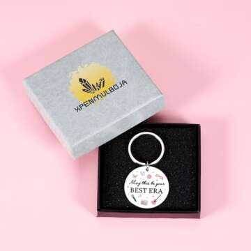 XPENMULBOJA Popular Singer Spirit Merch Gifts Inspired Keychain Quote Ornament Guitar Music Fans Stuff for Sisters Friends Daughter Birthday Accessories Taylor Keychains for Women