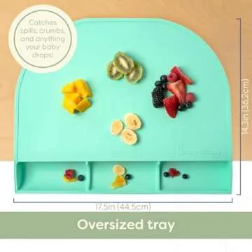 UpwardBaby Silicone Placemats for Baby & Toddler Feeding - Non-Slip Silicone Surface for Restaurants - Baby Must Haves - Toddler Travel Essential