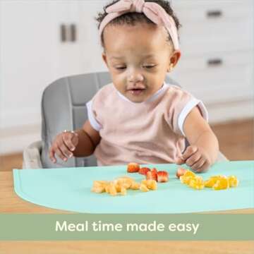 UpwardBaby Silicone Placemats for Baby & Toddler Feeding - Non-Slip Silicone Surface for Restaurants - Baby Must Haves - Toddler Travel Essential