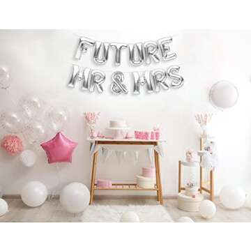PartyForever Silver FUTURE MR & MRS Balloon Banner